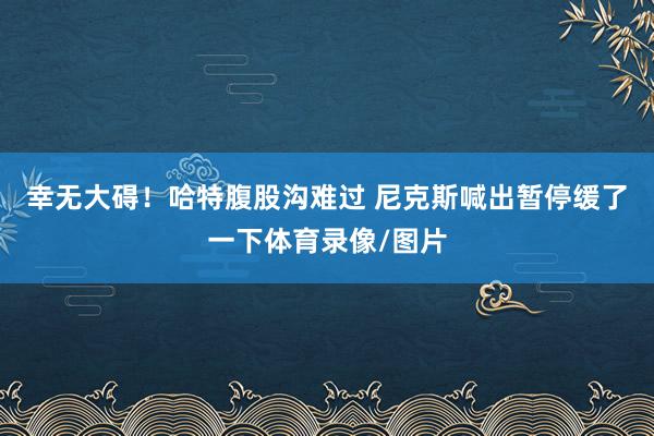 幸无大碍！哈特腹股沟难过 尼克斯喊出暂停缓了一下体育录像/图片