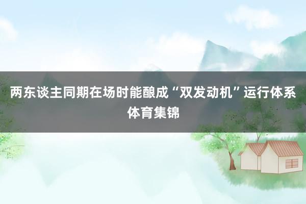 两东谈主同期在场时能酿成“双发动机”运行体系体育集锦