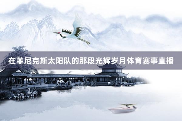在菲尼克斯太阳队的那段光辉岁月体育赛事直播