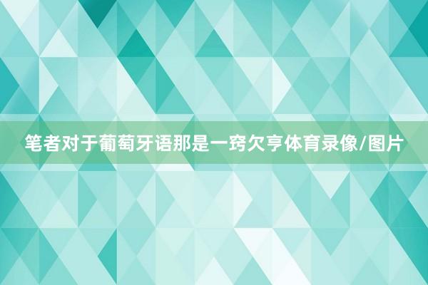 笔者对于葡萄牙语那是一窍欠亨体育录像/图片