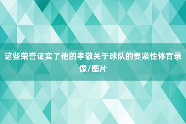 这些荣誉证实了他的孝敬关于球队的要紧性体育录像/图片