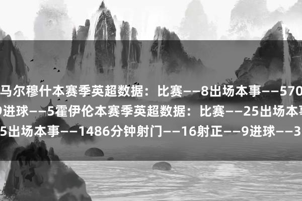 马尔穆什本赛季英超数据：比赛——8出场本事——570分钟射门——15射正——9进球——5霍伊伦本赛季英超数据：比赛——25出场本事——1486分钟射门——16射正——9进球——3    体育赛事直播