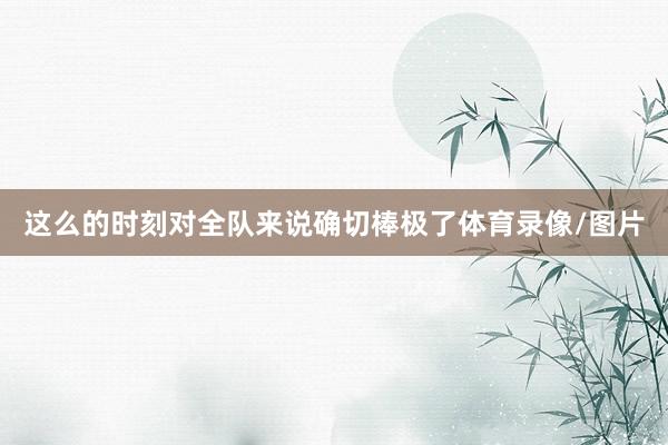 这么的时刻对全队来说确切棒极了体育录像/图片