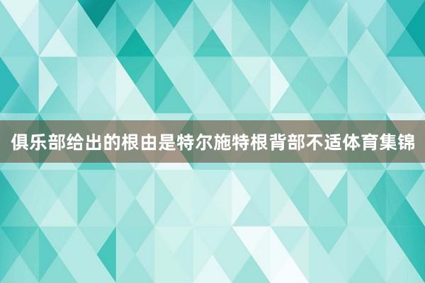 俱乐部给出的根由是特尔施特根背部不适体育集锦