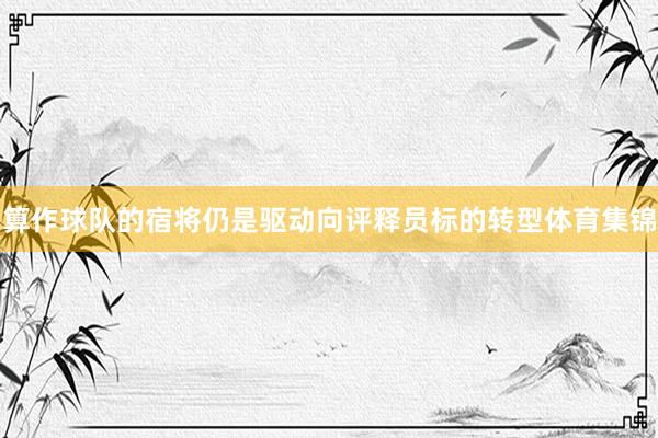 算作球队的宿将仍是驱动向评释员标的转型体育集锦