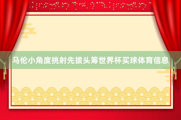 马伦小角度挑射先拔头筹世界杯买球体育信息