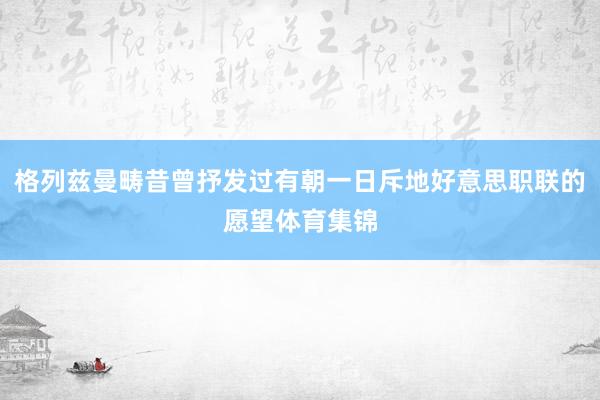 格列兹曼畴昔曾抒发过有朝一日斥地好意思职联的愿望体育集锦
