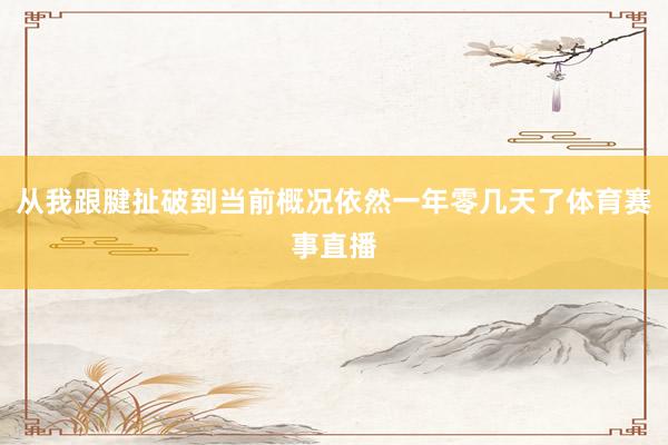 从我跟腱扯破到当前概况依然一年零几天了体育赛事直播