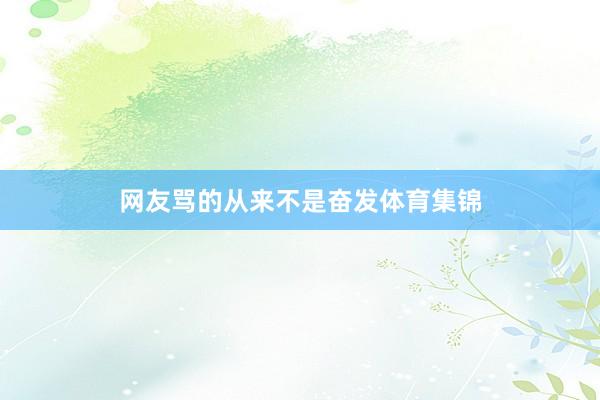 网友骂的从来不是奋发体育集锦