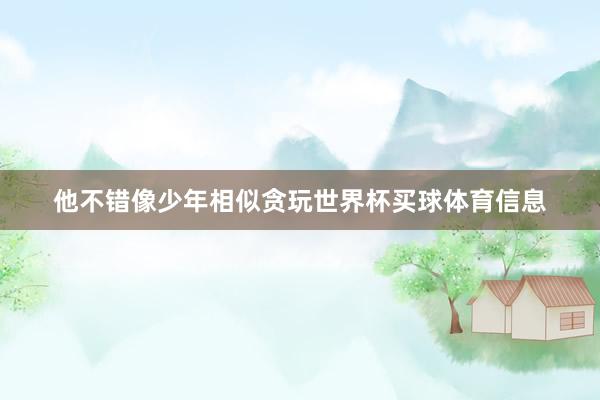 他不错像少年相似贪玩世界杯买球体育信息