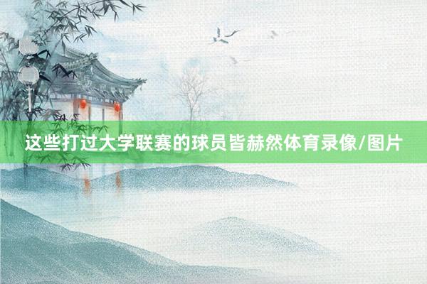 这些打过大学联赛的球员皆赫然体育录像/图片
