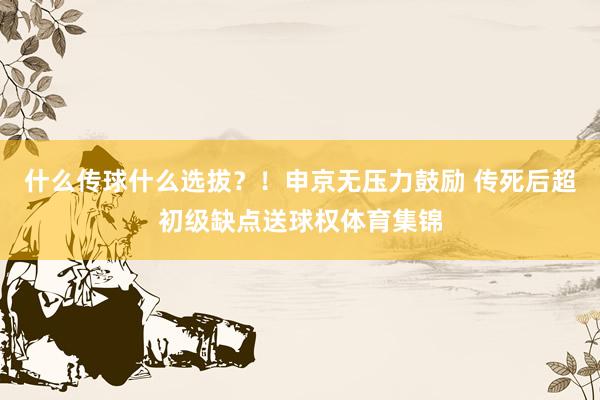 什么传球什么选拔？！申京无压力鼓励 传死后超初级缺点送球权体育集锦